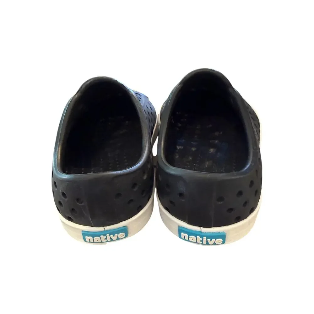 Native Kids Jiffy Black Shell White Jefferson Classic Slip On Shoes Size C6